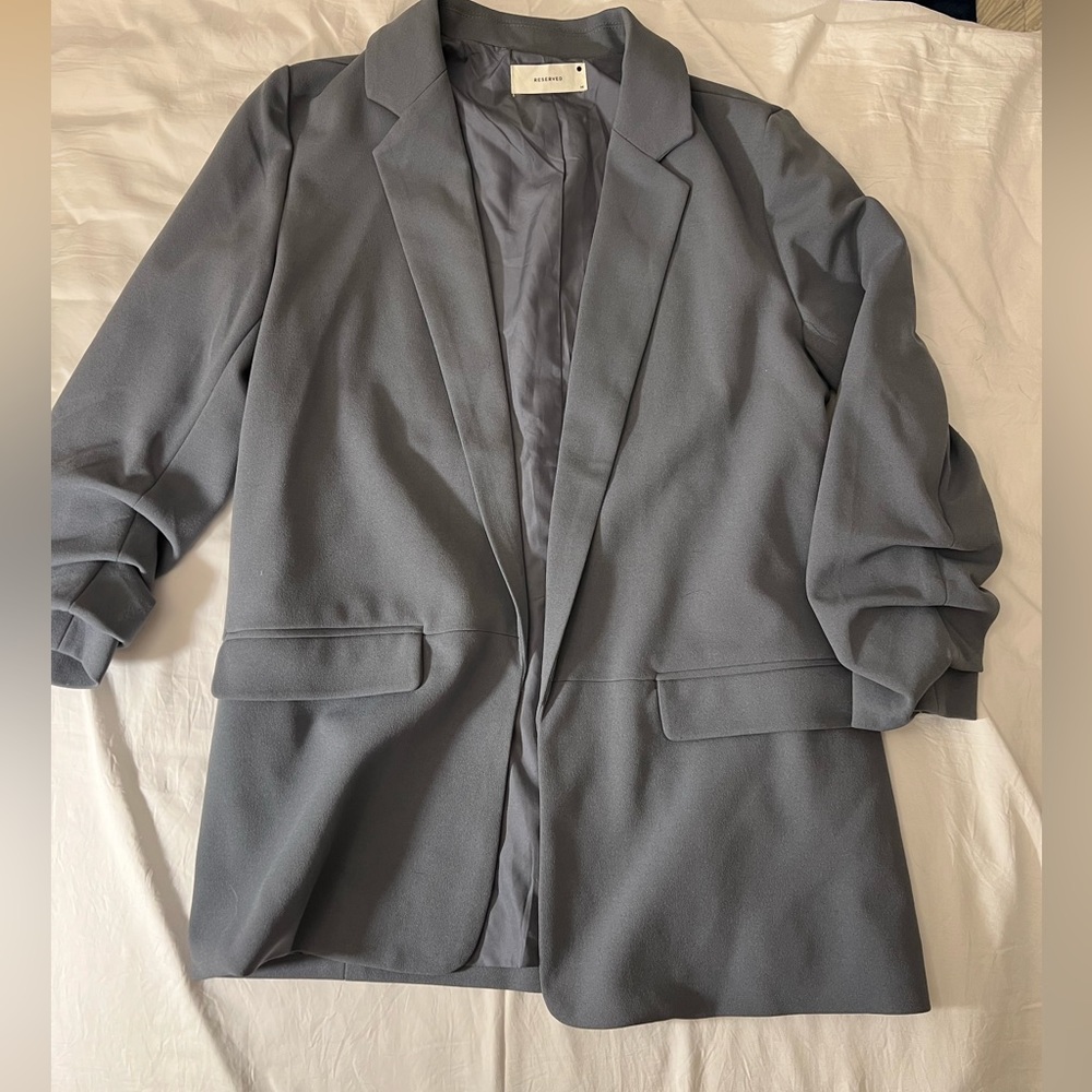 Dusty blue gray blazer
